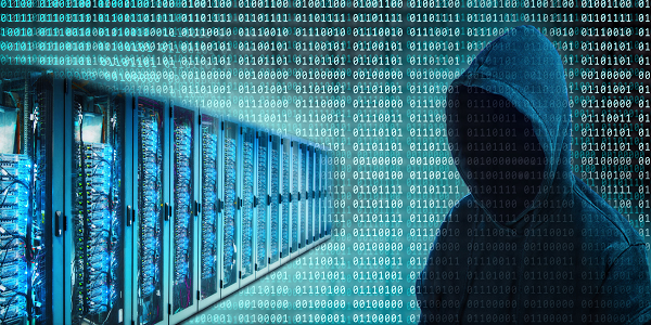 Hooded Cyber Criminal in Data Center